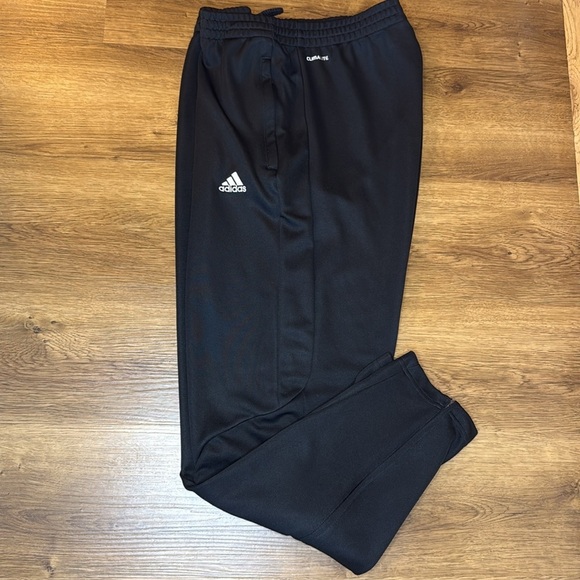 Adidas Climalite Men’s L Black Tapered Leg Zip Pockets Pull On Athletic Pants - Picture 3 of 8